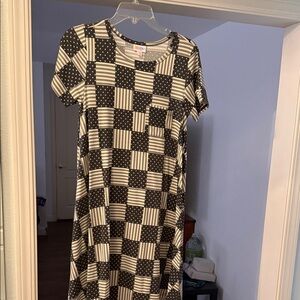 Stylish Black and White American flag Carly dress